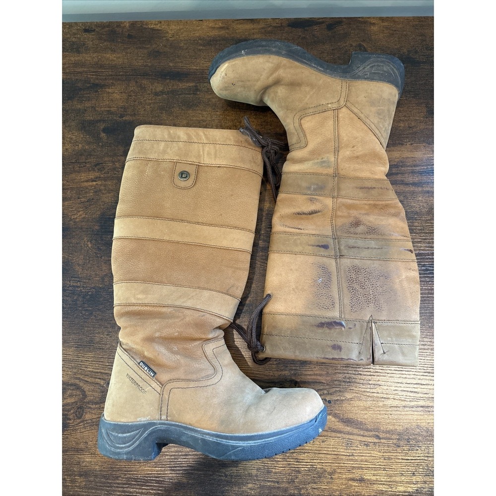 Women's DUBLIN "River" HBR Waterproof Leather Riding Boots Regular Calf US 7 - Picture 2 of 7